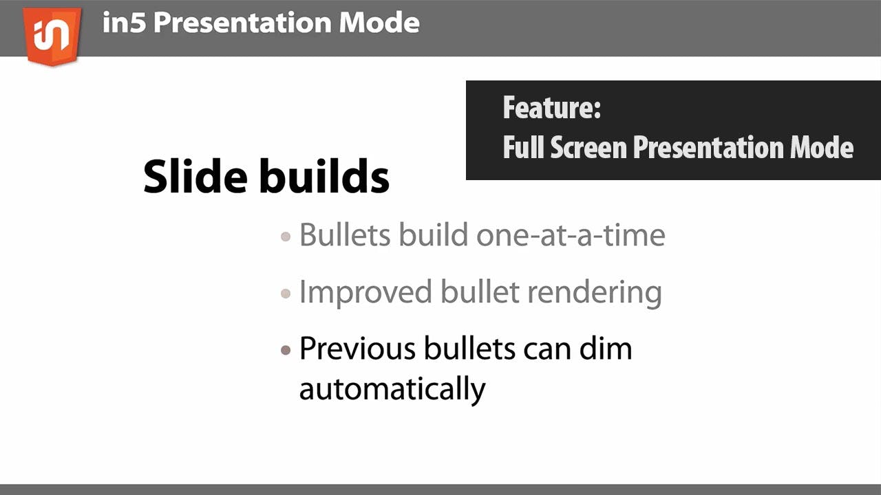 in5 Software - Presentation Features