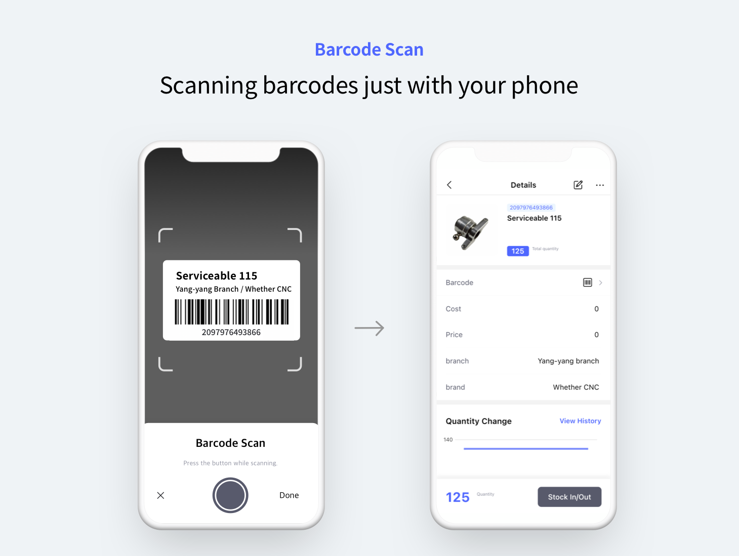 Barcode Scan: Scan barcodes just with your phone (or with traditional scanner of course!)