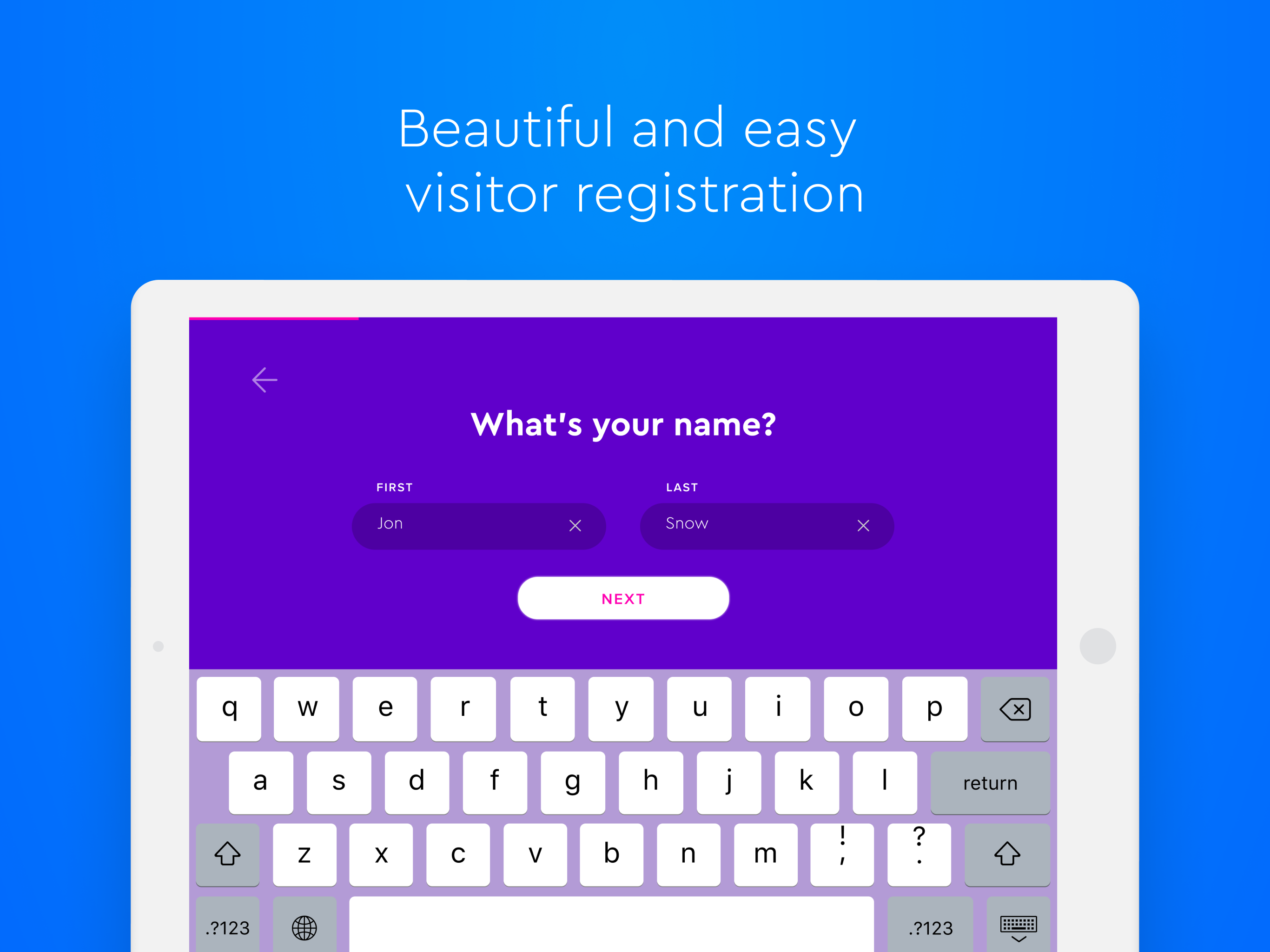 A sleek and simple design means visitors and employees can sign in with ease