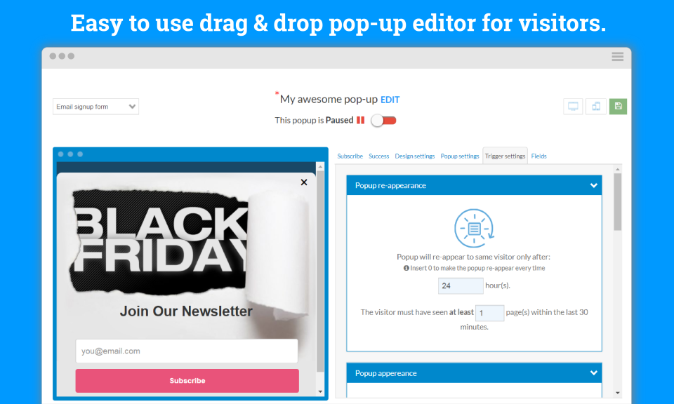 ContactPigeon Software - Create and design pop-ups