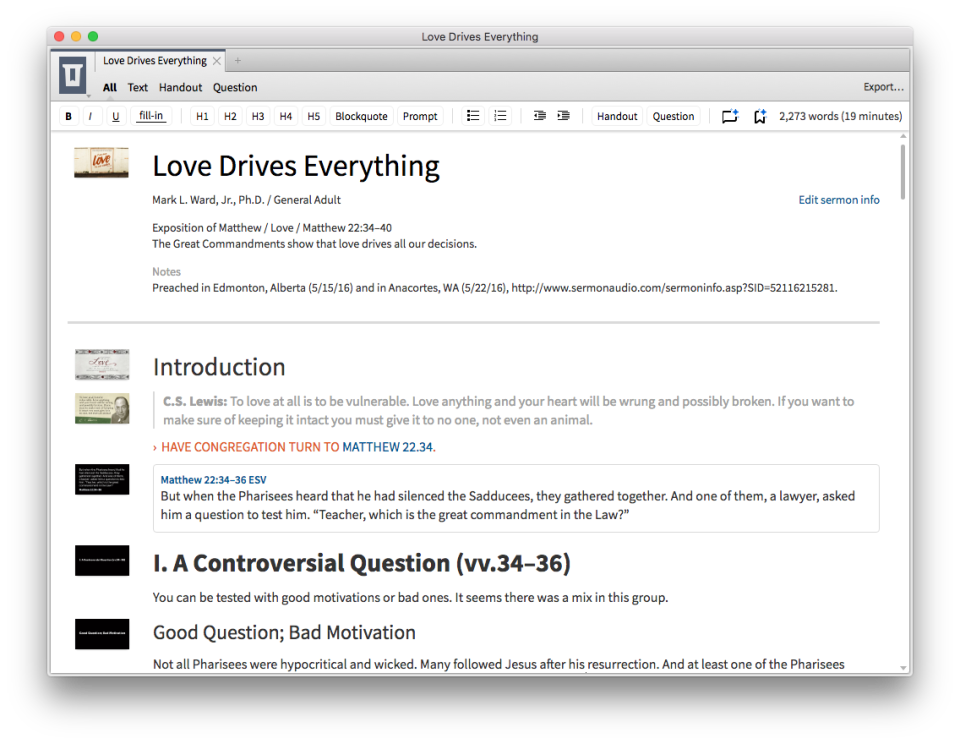 Logos Bible Software Software - Write sermons in Logos