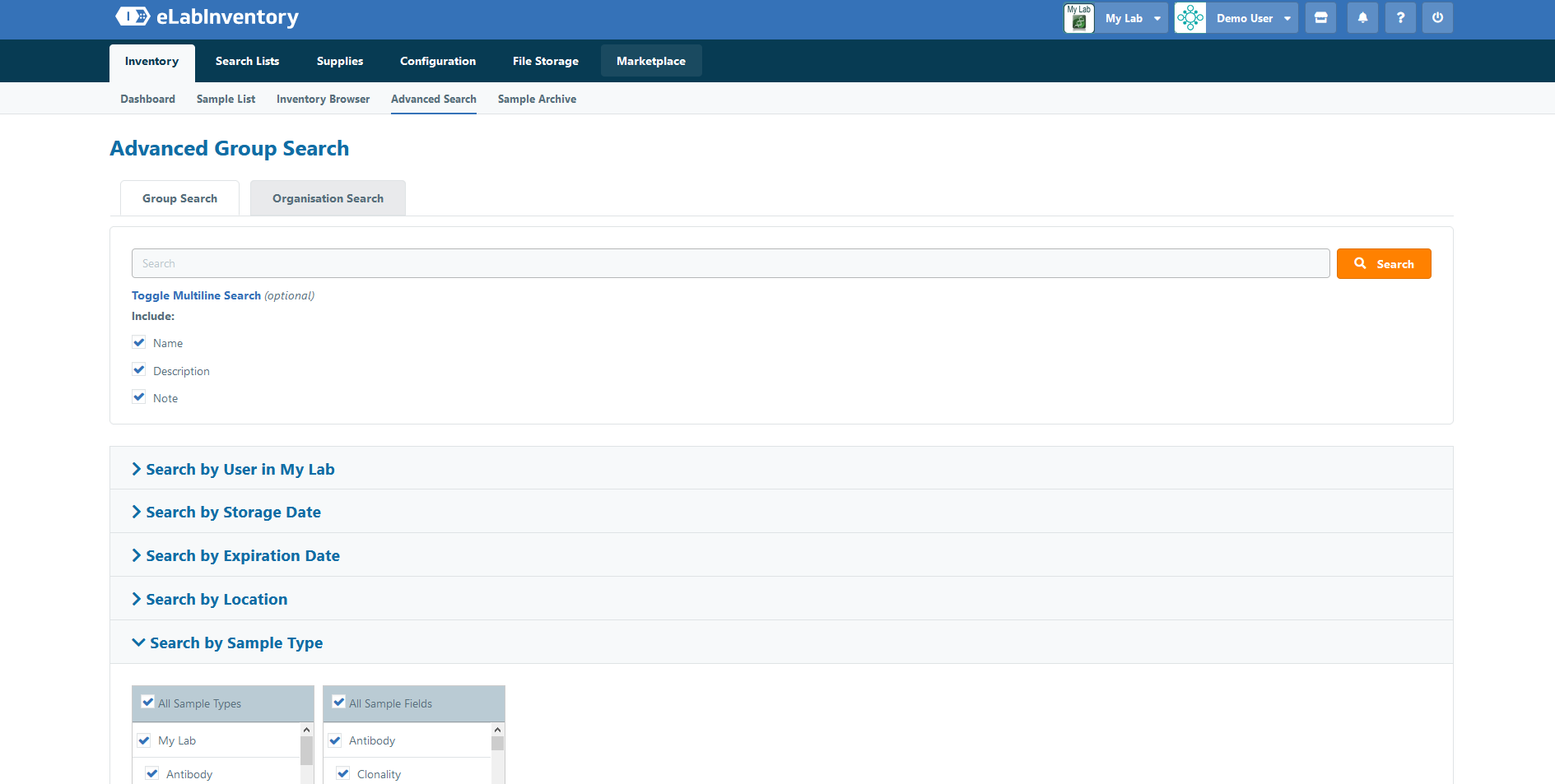 eLabInventory Software - 2