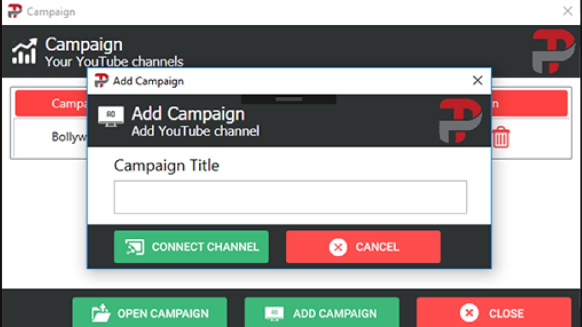 Create campaigns for each channel you want to promote.