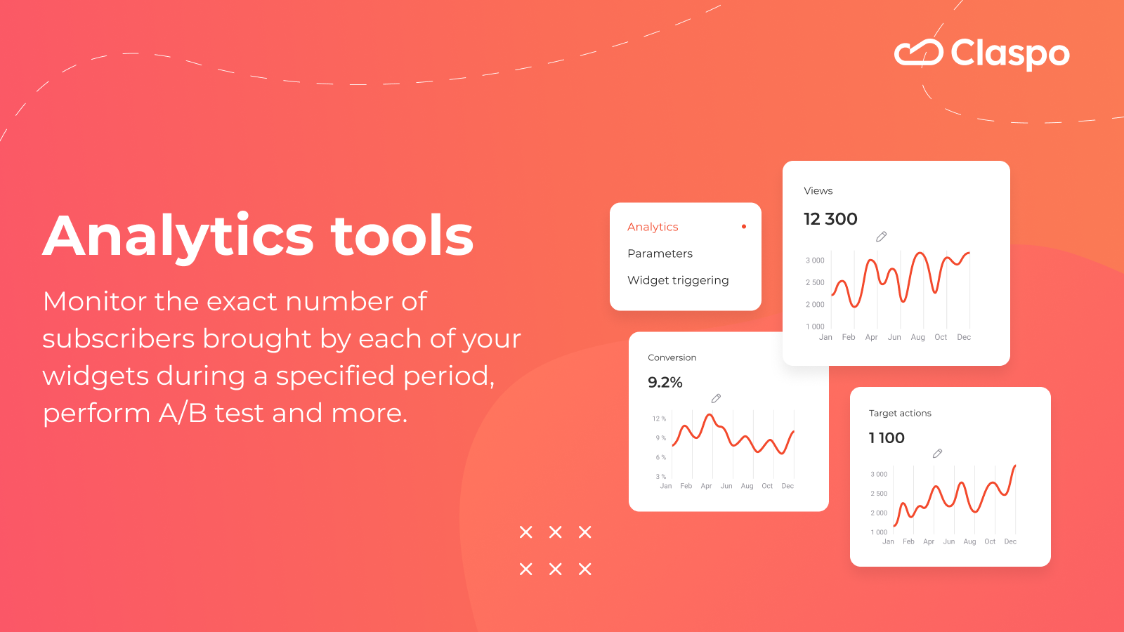 Claspo screenshot: Analytics tools