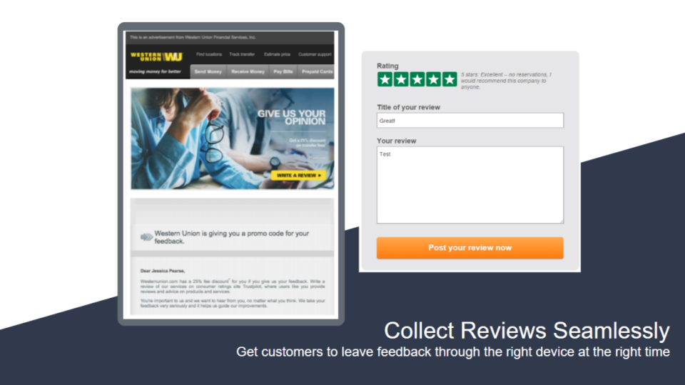 Trustpilot Software - Get customers to leave feedback and reviews via any device, at any time
