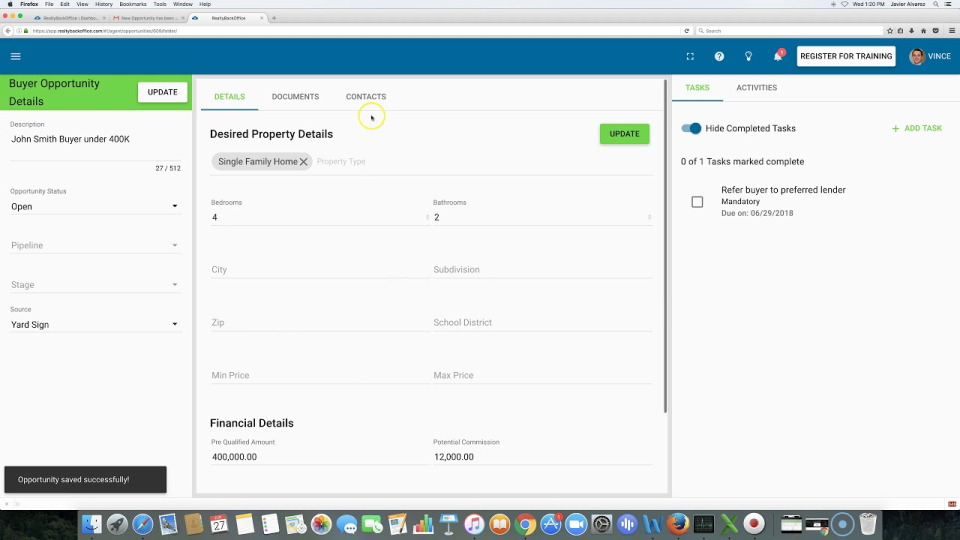 RealtyBackOffice Software - RealtyBackOffice add financial details