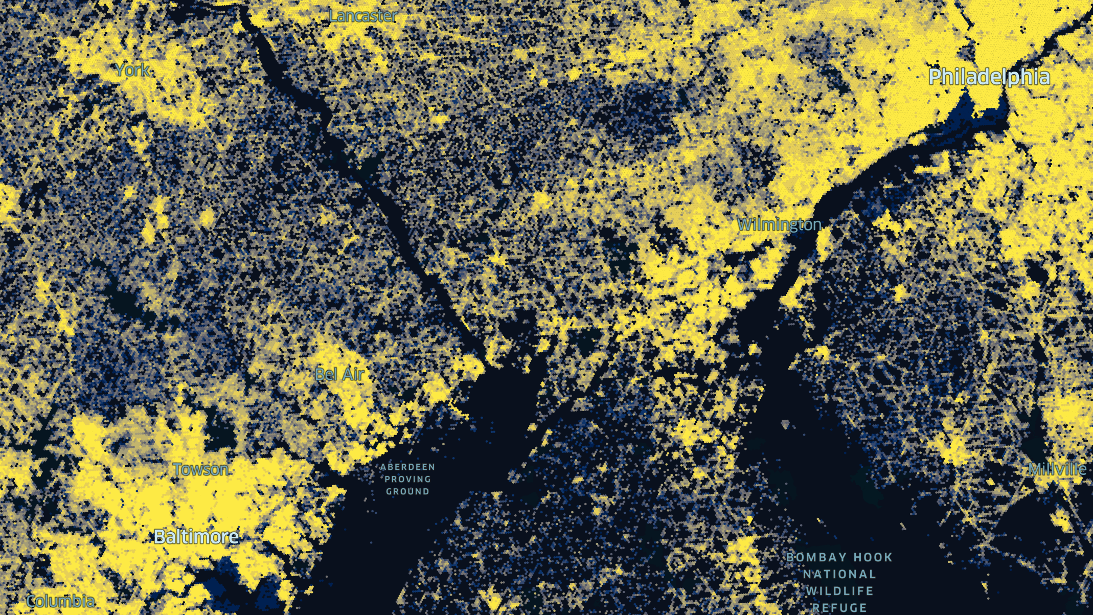 Foursquare Studio Software - Hex Tiles™ is Foursquare's analytic tiling system for geospatial data that combines the ability of tiling systems to handle massive datasets with the power of the H3 hierarchical grid system, enabling a tabular data view with full data integrity.