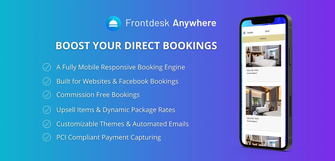 Drive your direct revenue. Transform your website and Facebook page with an attractive, responsive and easy to use booking engine