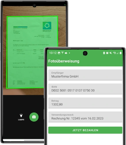 Docutain Data Capture SDK screenshot: Pre-fill remittance slip with recognised invoice information.