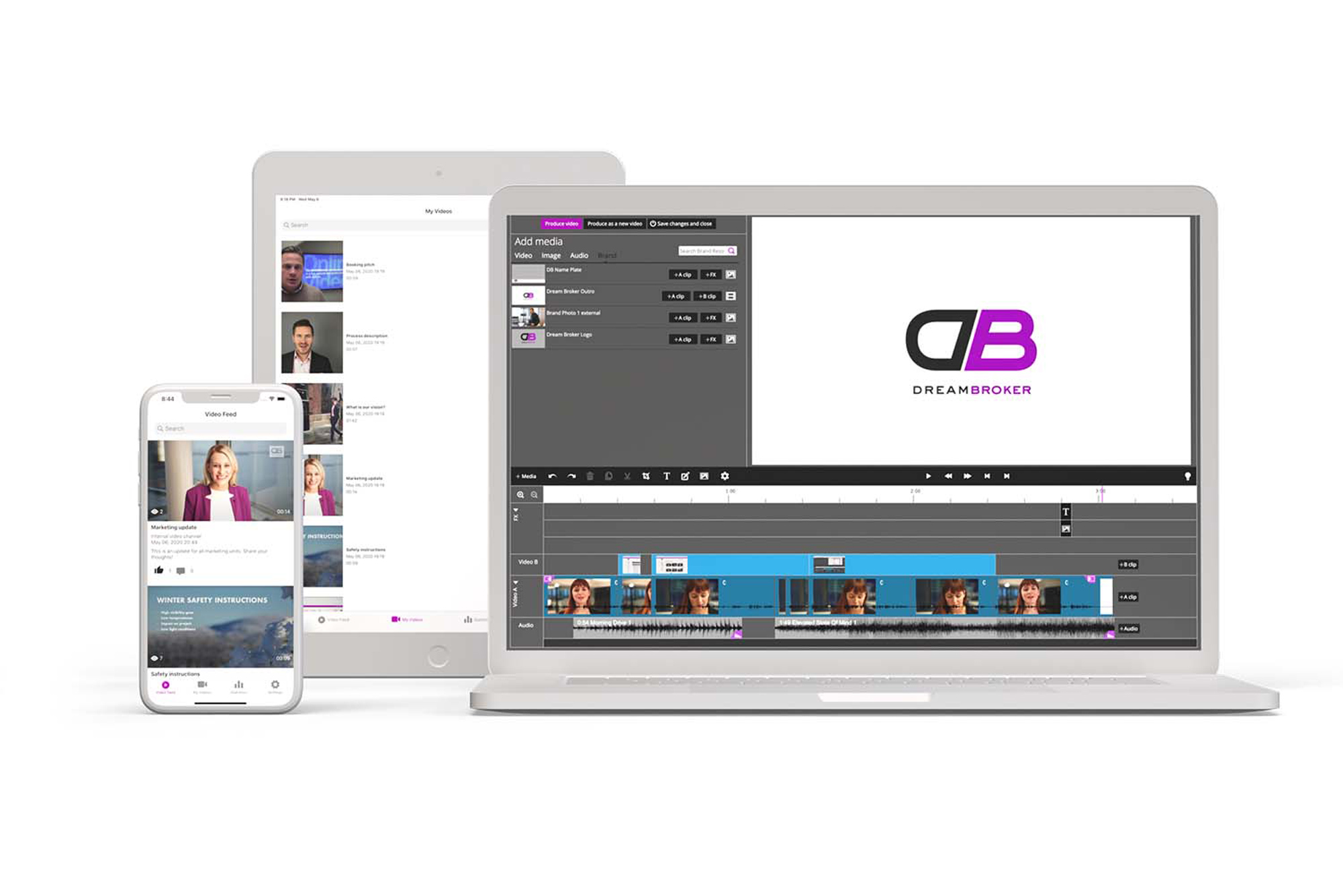 Designed for end-to-end workflows, the private cloud-based software enables every employee to easily create, edit, manage, share and analyse online videos, both on desktop and mobile devices.
