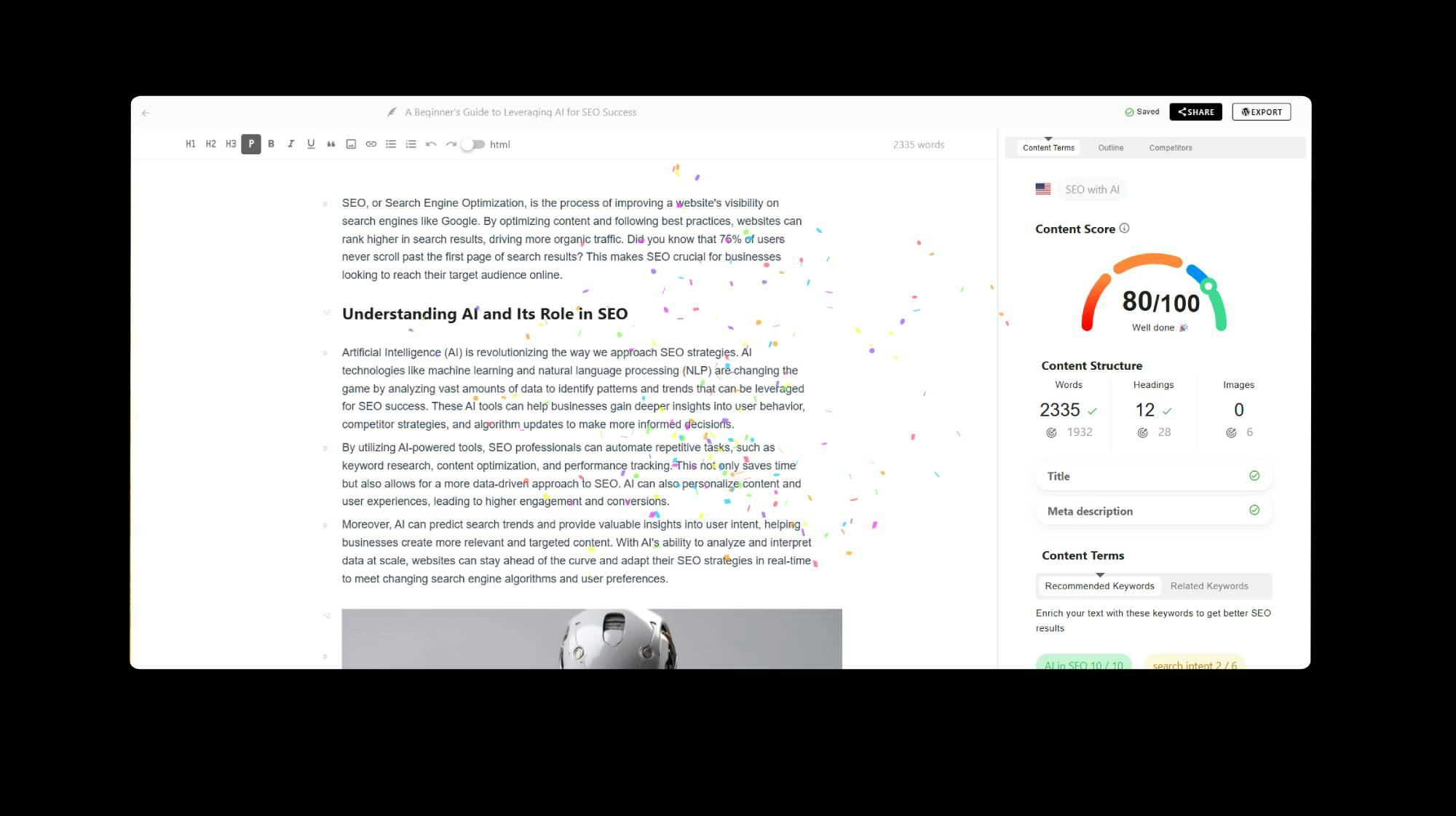 Seomaker Software - Seomaker SEO contect score