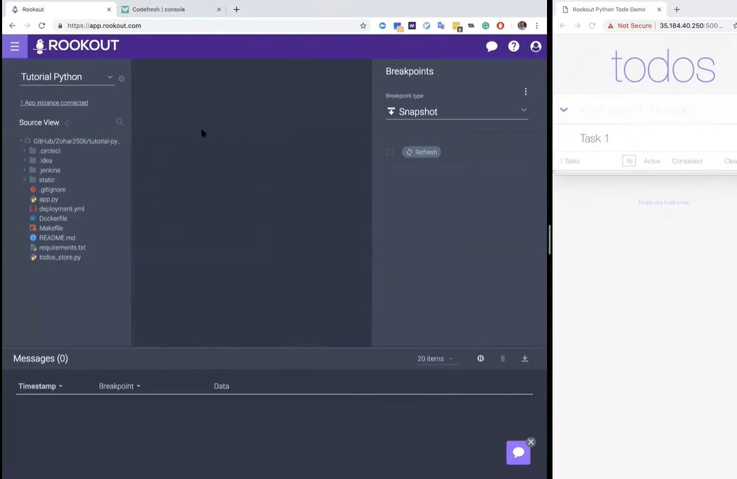 Rookout screenshot: Rookout dashboard