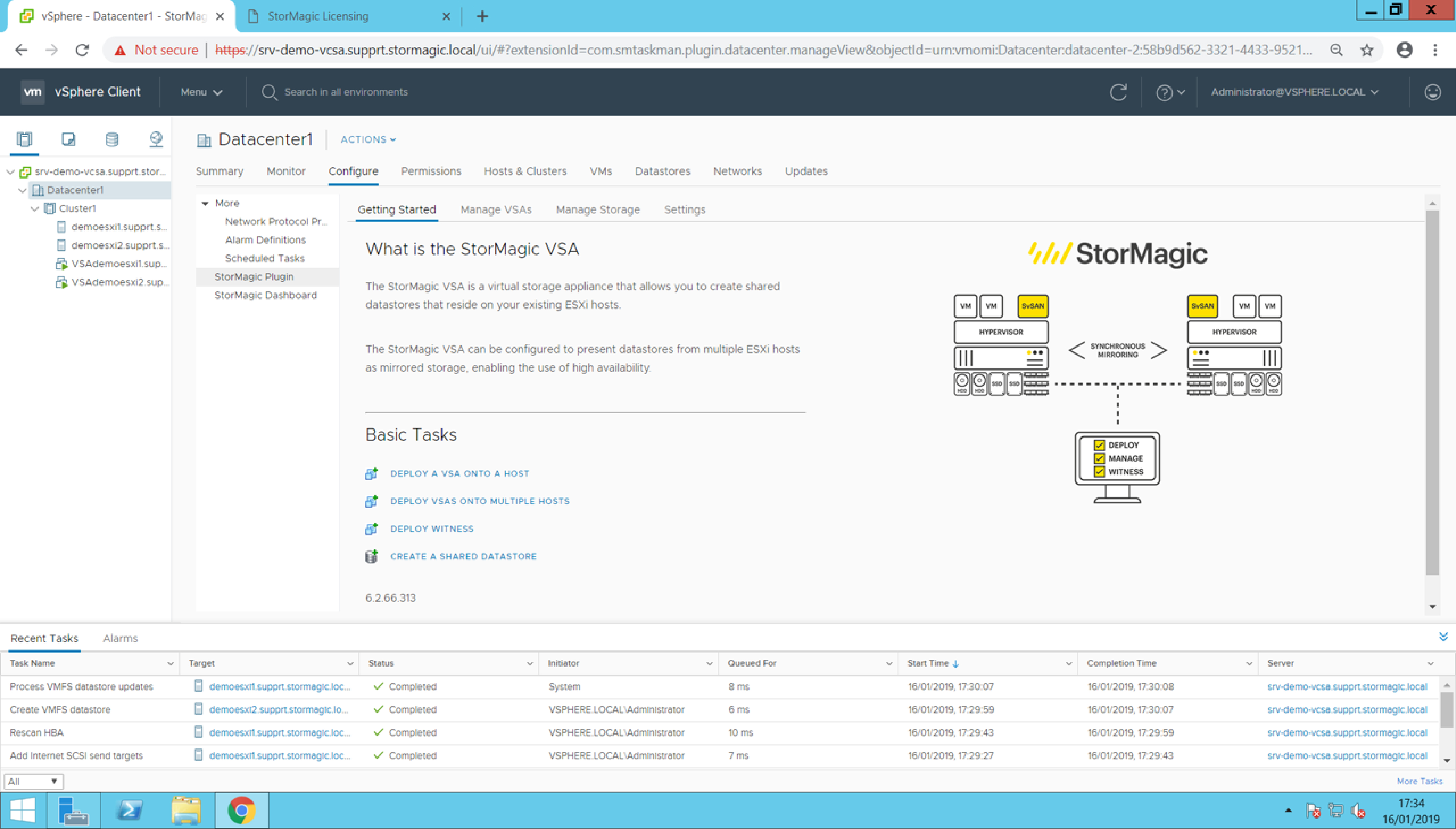 StorMagic SvSAN also has a dedicated plugin for VMware vCenter.
