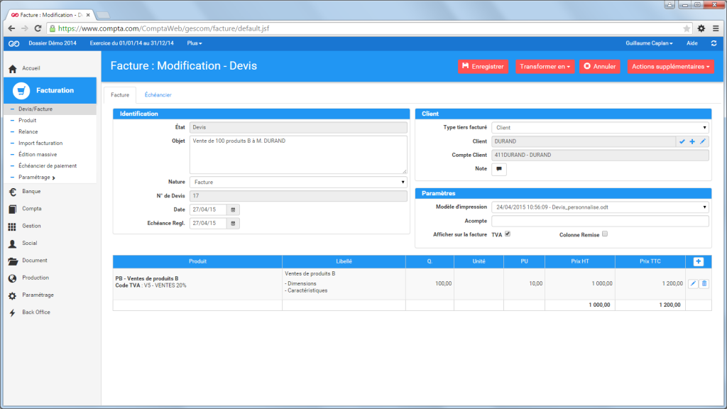 Bleez screenshot: Bleez quote management