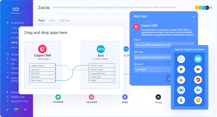 ZapUp screenshot: Automate workflows in just a few clicks