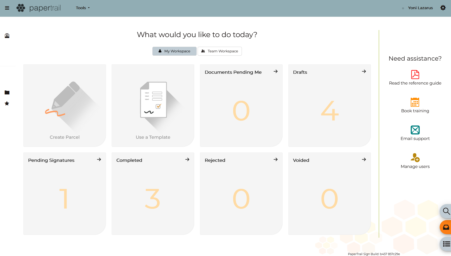 PaperTrail screenshot: PaperTrail home page