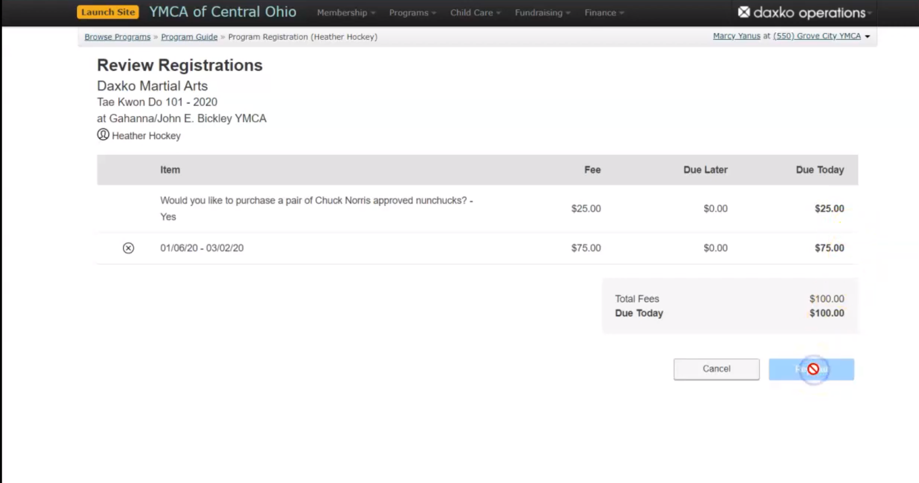 Daxko Operations review registrations
