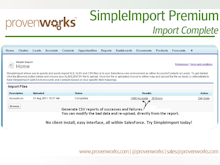 SimpleImport Premium Software - Import Complete