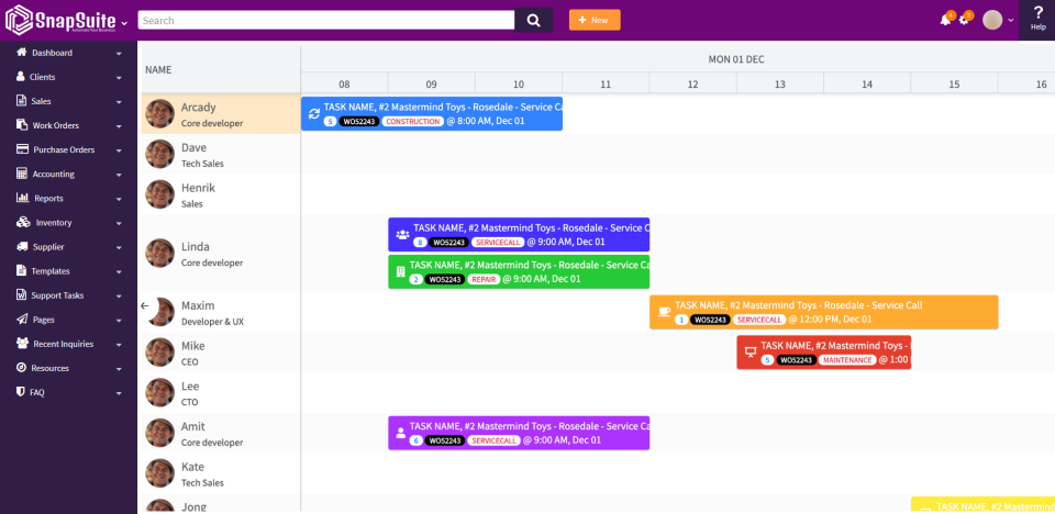 SnapSuite screenshot: SnapSuite dashboard screenshot