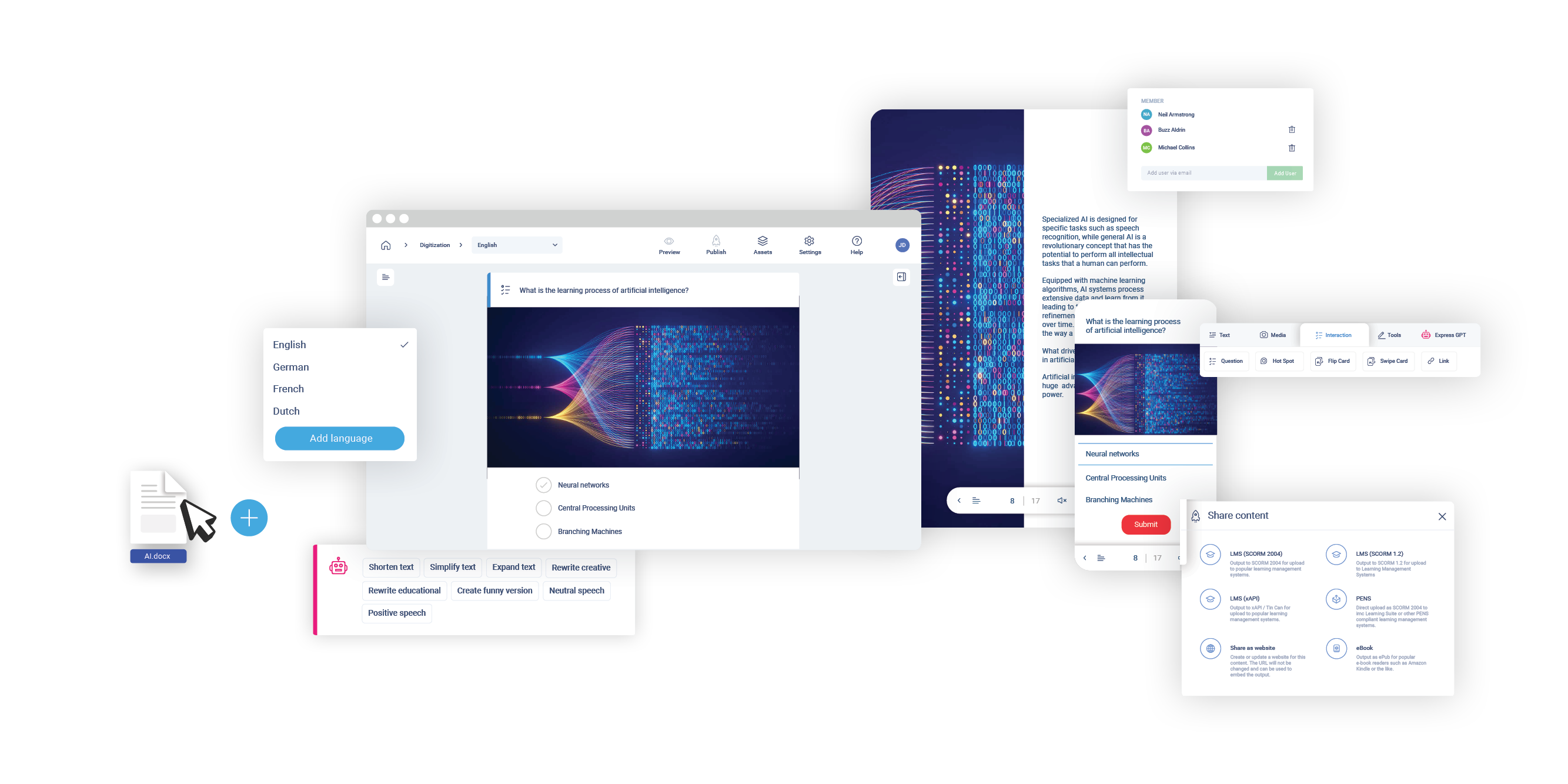imc Express screenshot: imc Express content creation workload