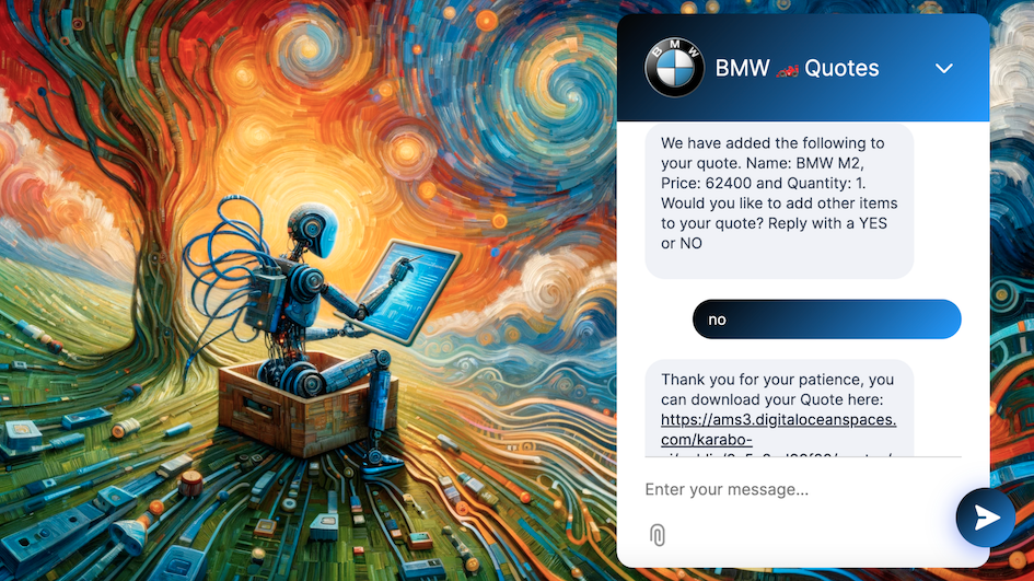 KaraboAI screenshot: Generate leads from your website by providing an automated Quote Generating Service