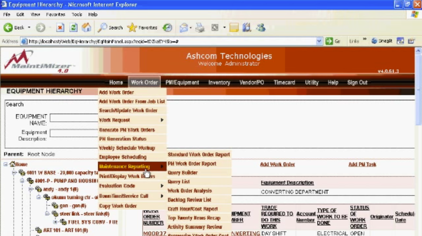 MaintiMizer Software - Organize maintenance with reports and view activity summaries with MaintiMizer