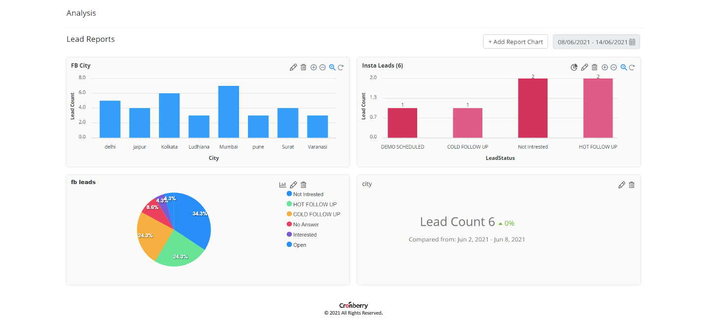 Cronberry Software - Cronberry lead analysis view