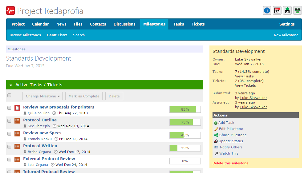 Projecis Software - Tracking