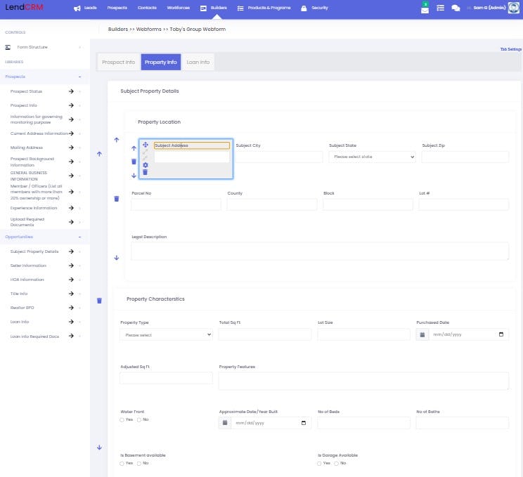 LendCRM lead form