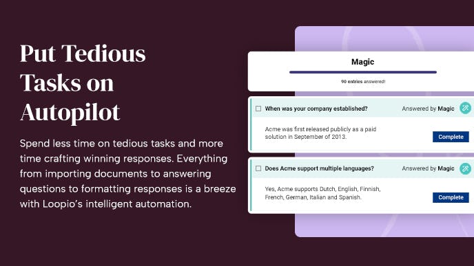 Loopio Software - Spend less time on tedious tasks and more time crafting winning responses