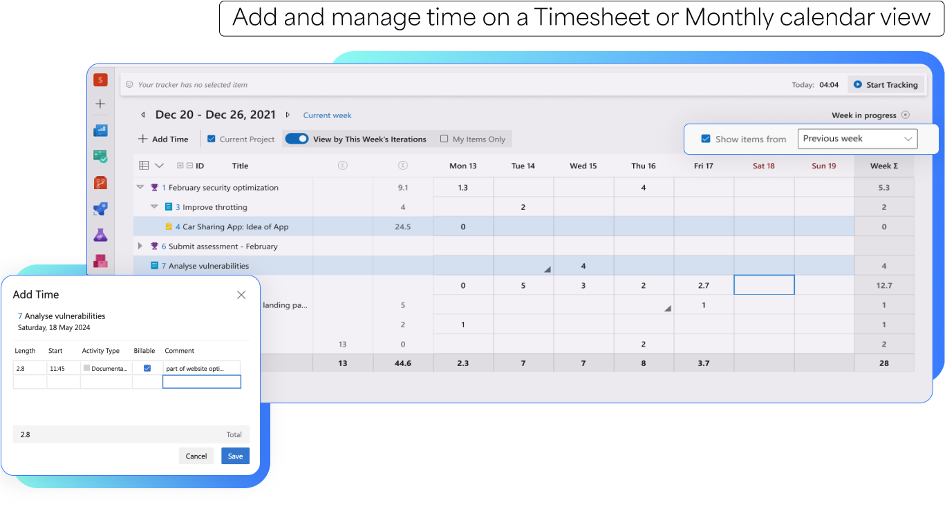 7pace Timetracker Logiciel - 2