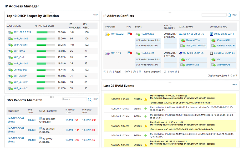 IP Address Manager Software - IP Address Manager handle issues