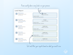 Less Annoying CRM Software - Pipeline report - this report lets you see exactly where everyone is in any given workflow so that you know what you've done with them, and what you need to do with them next. Can be easily filtered or sorted to show you the contacts you need to see. - thumbnail