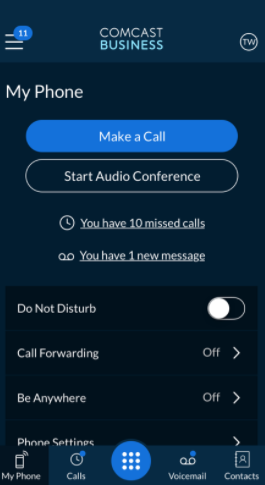 Comcast Business VoiceEdge settings