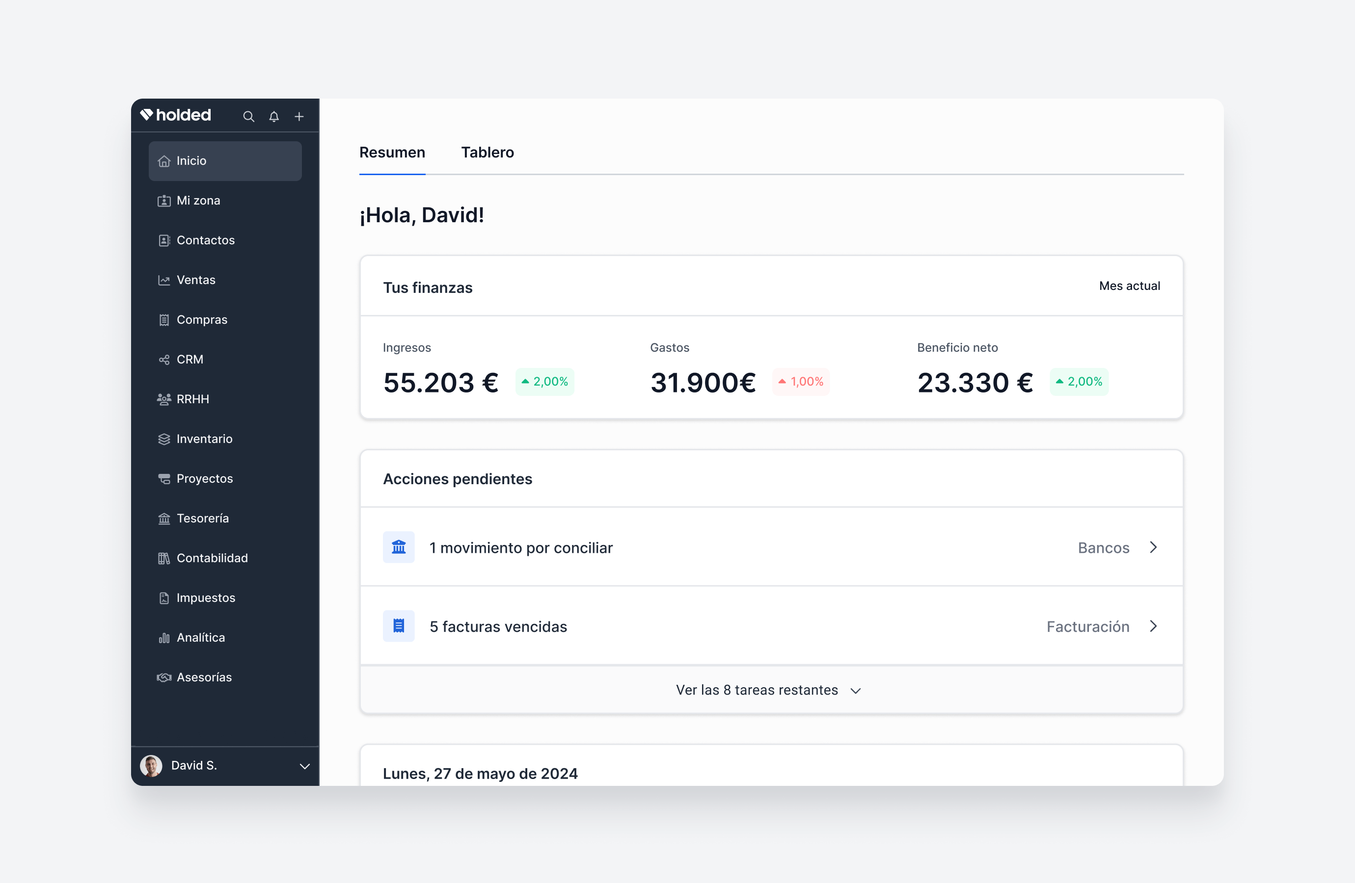Holded screenshot: Holded Home Page