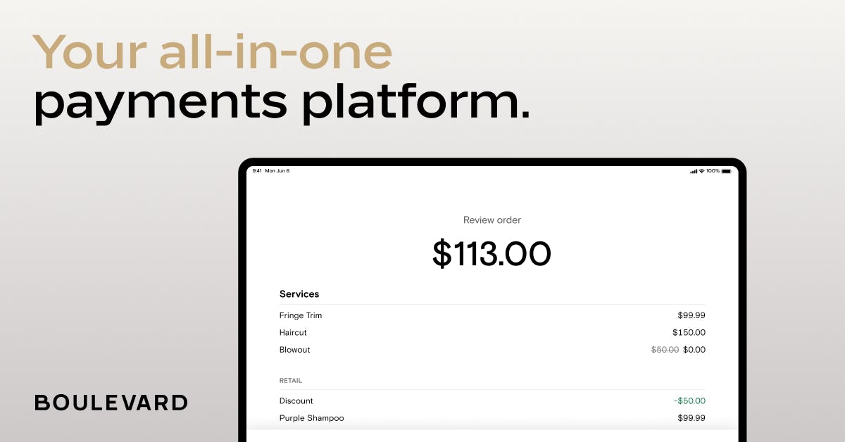 Boulevard Software - Streamline payments, increase average tips, and drive upsells with an all-in-one solution. Give clients a seamless checkout experience with the Boulevard Duo payment hardware and cardless point of sale.