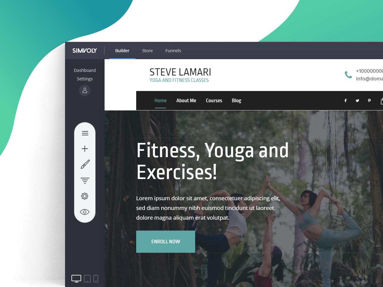 Simvoly Software - Inside the page builder
