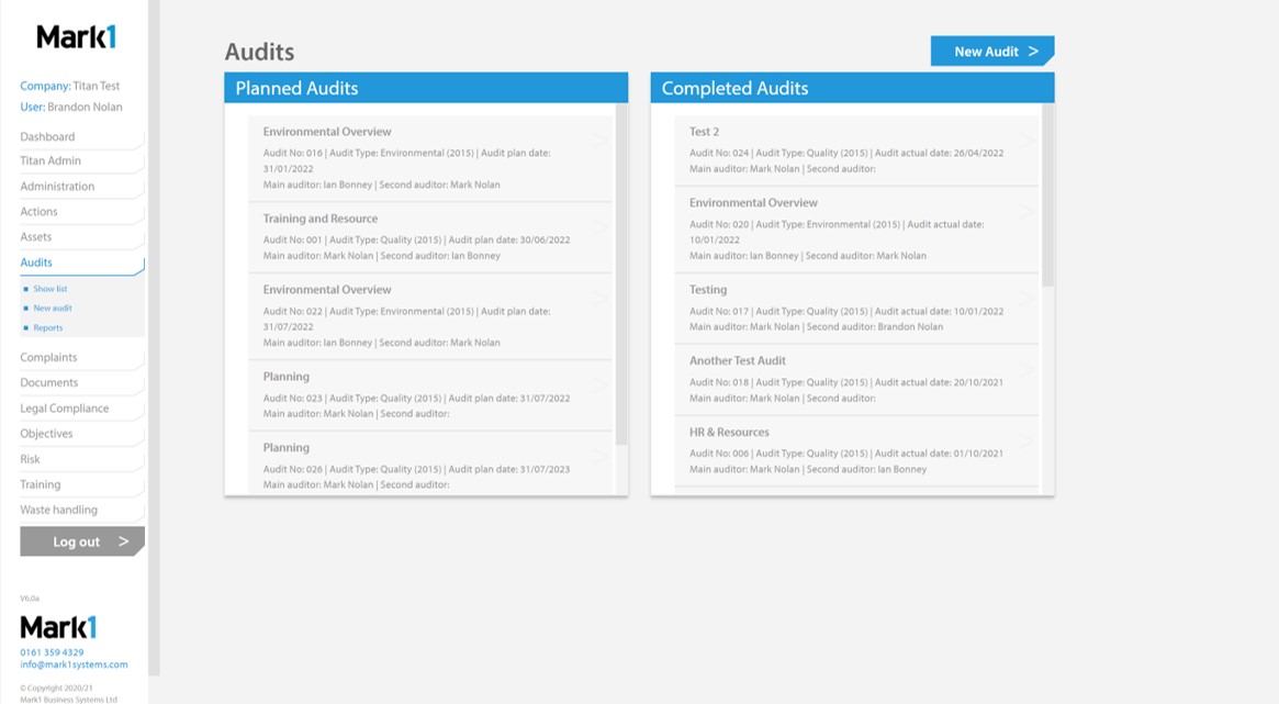 Titan screenshot: Titan audit