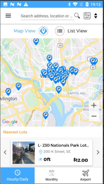 iParkSimple map view