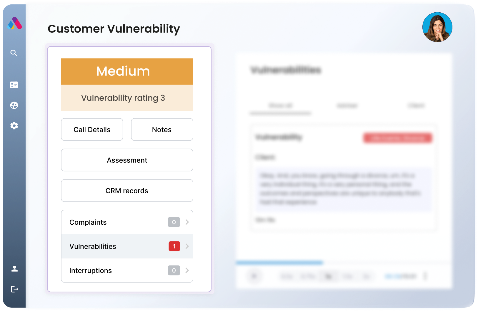 Aveni Detect screenshot: Aveni Detect customer vulnerability 