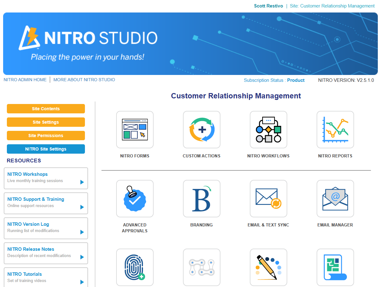 NITRO Studio Interface