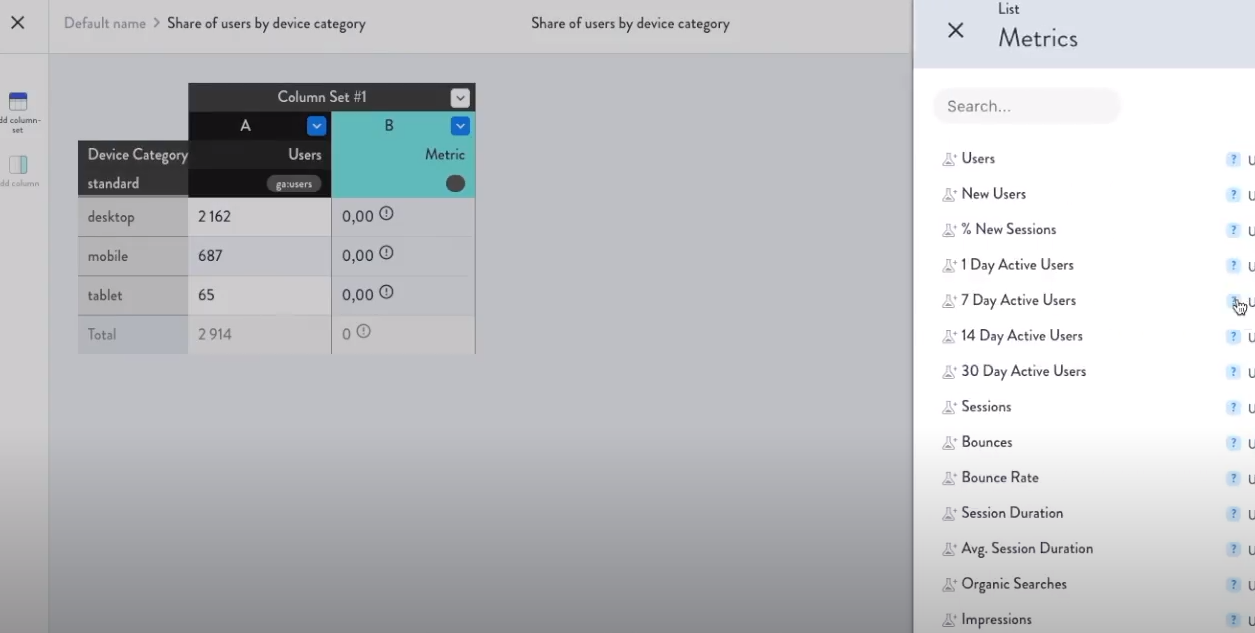 Reeport Software - Reeport adding metric
