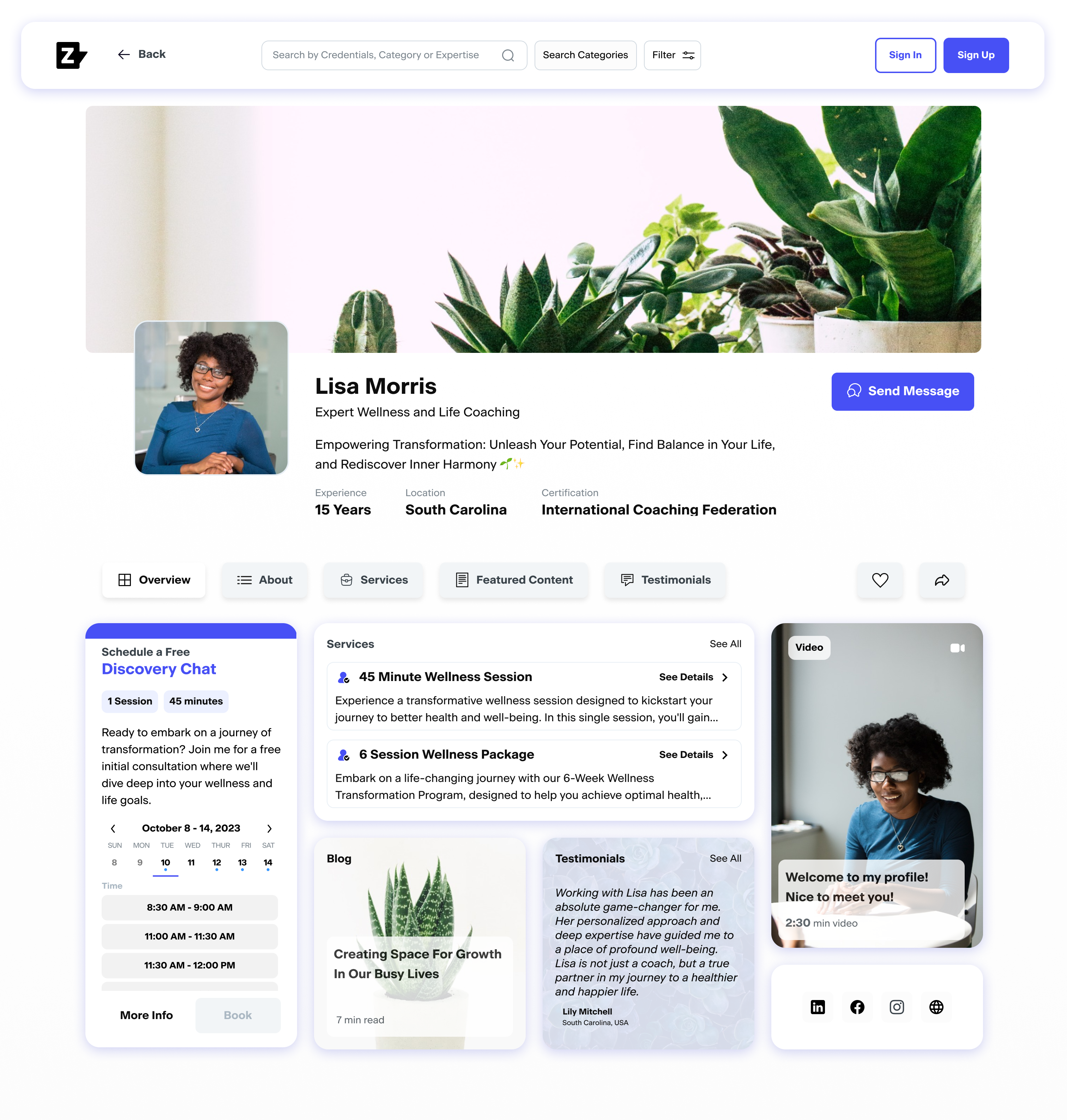 Personalized Profile Page