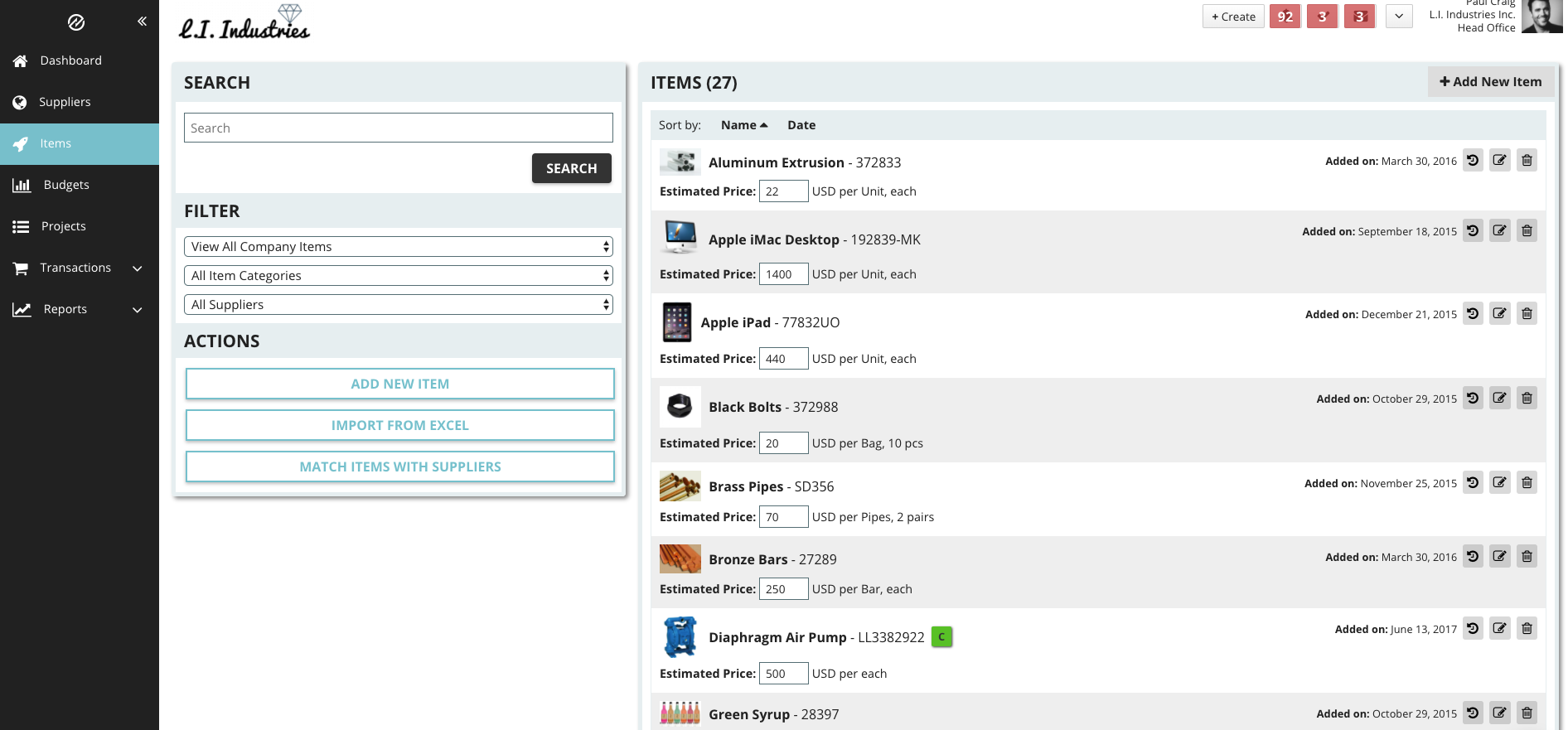 Tradogram Software - Host your items catalog to track what's being purchased.