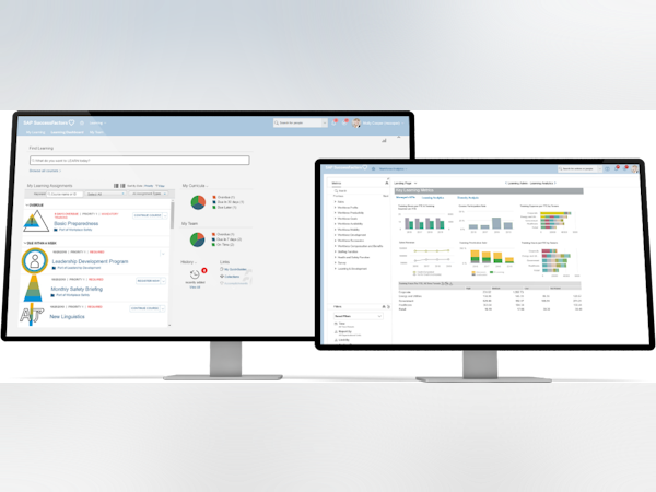 SAP SuccessFactors HXM Suite Software - Learning dashboard and metrics in SAP SuccessFactors Learning.