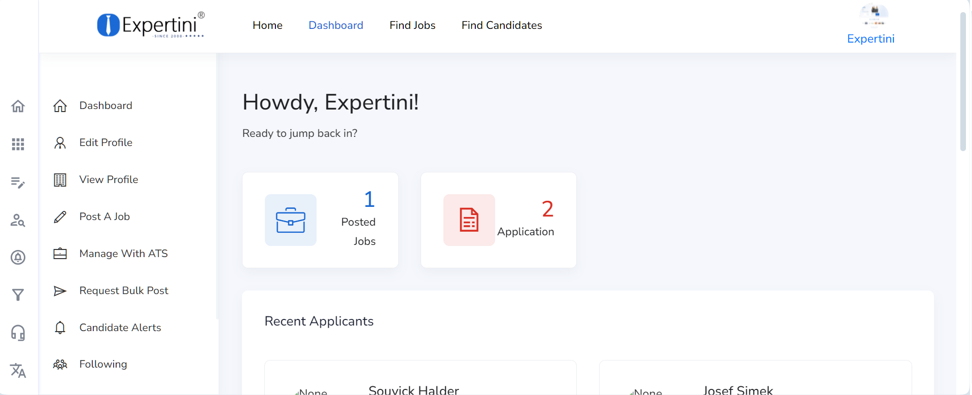 Expertini Software - Expertini Dashboard - thumbnail