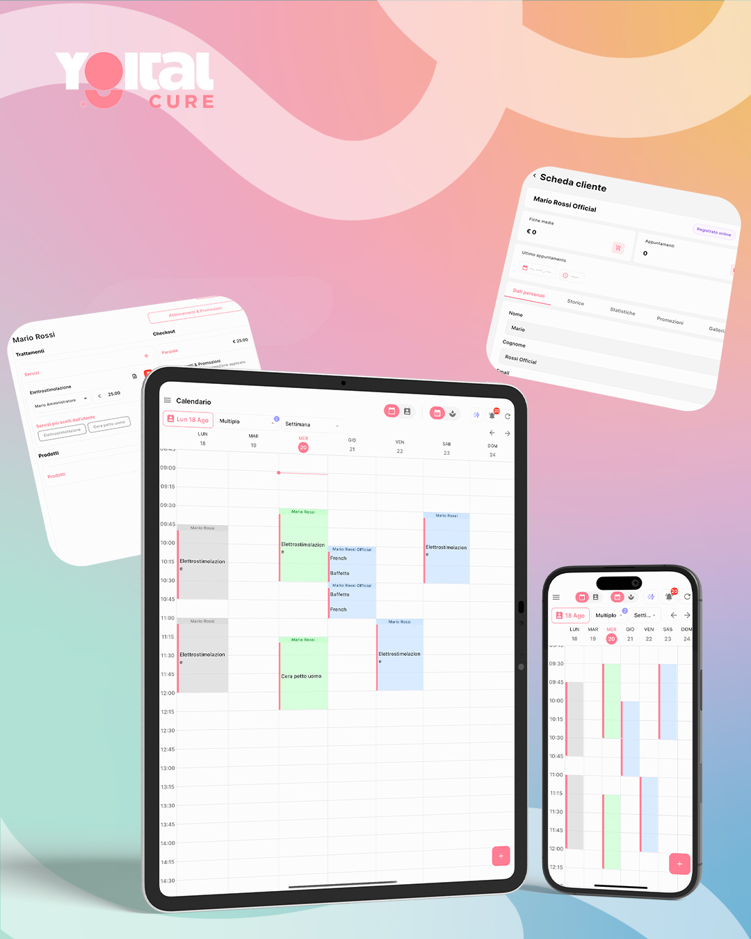Ygital Cure Connect screenshot: Ygital Cure Connect dashboards