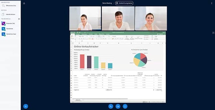 ecosero screenshot: For interactive online meetings and video conferencing in the most advanced video conferencing room. Connects people from anywhere via any device.