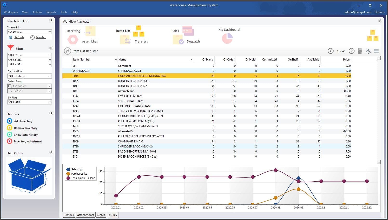Datapel WMS Software - Workflow Navigator