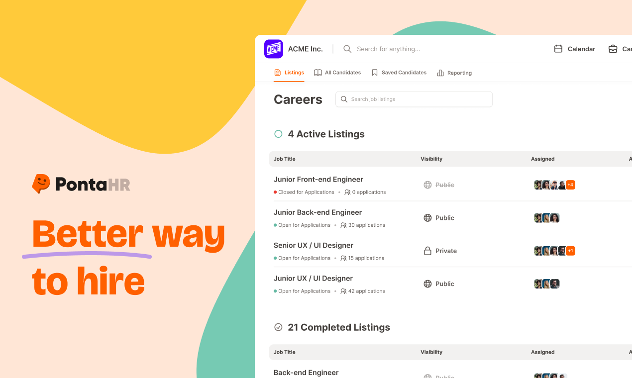 PontaHR screenshot: PontaHR careers page